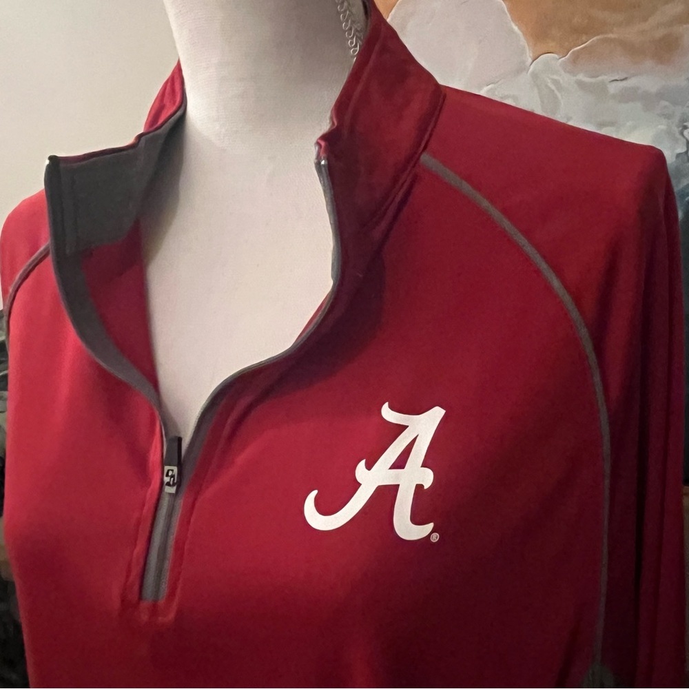 ❤️ Alabama Crimson Tide Quarter Zip Pullover Red Athletic Game Day Top L Large - Picture 2 of 8